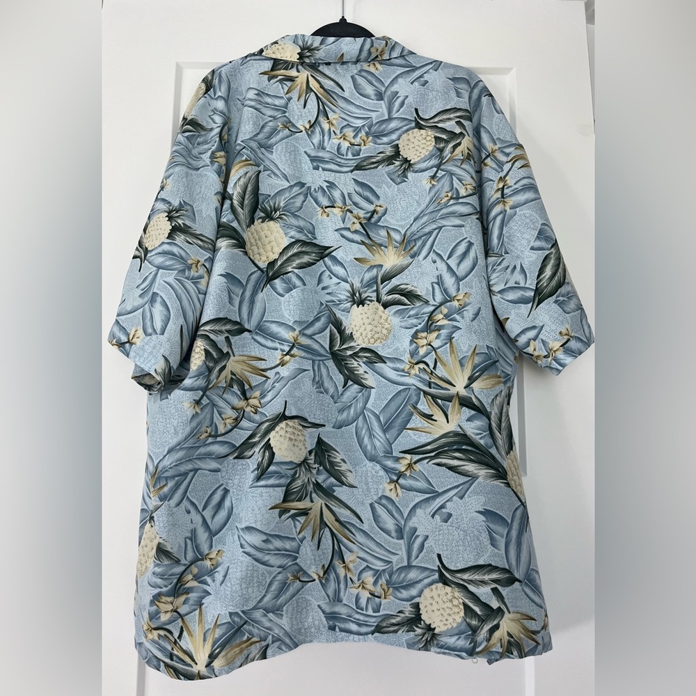 Island Blue Men’s Tropical Print Light Blue Shirt, Size XXL - Picture 5 of 8